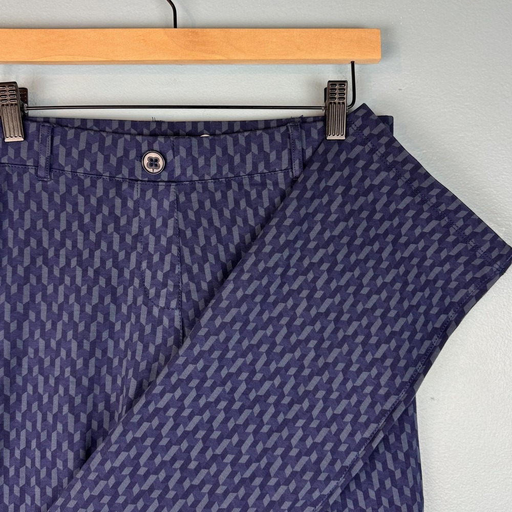 Betabrand Classic Straight Leg DPYP Dress Yoga Pant Womens Medium Long Geometric